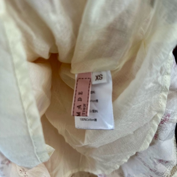 Lacemade Cottage Core French Corset Red Garnet Dress 100% Cotton EUC XS Romantic - Picture 6 of 8